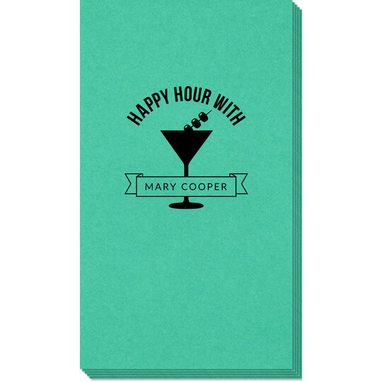 Happy Hour Martini Linen Like Guest Towels
